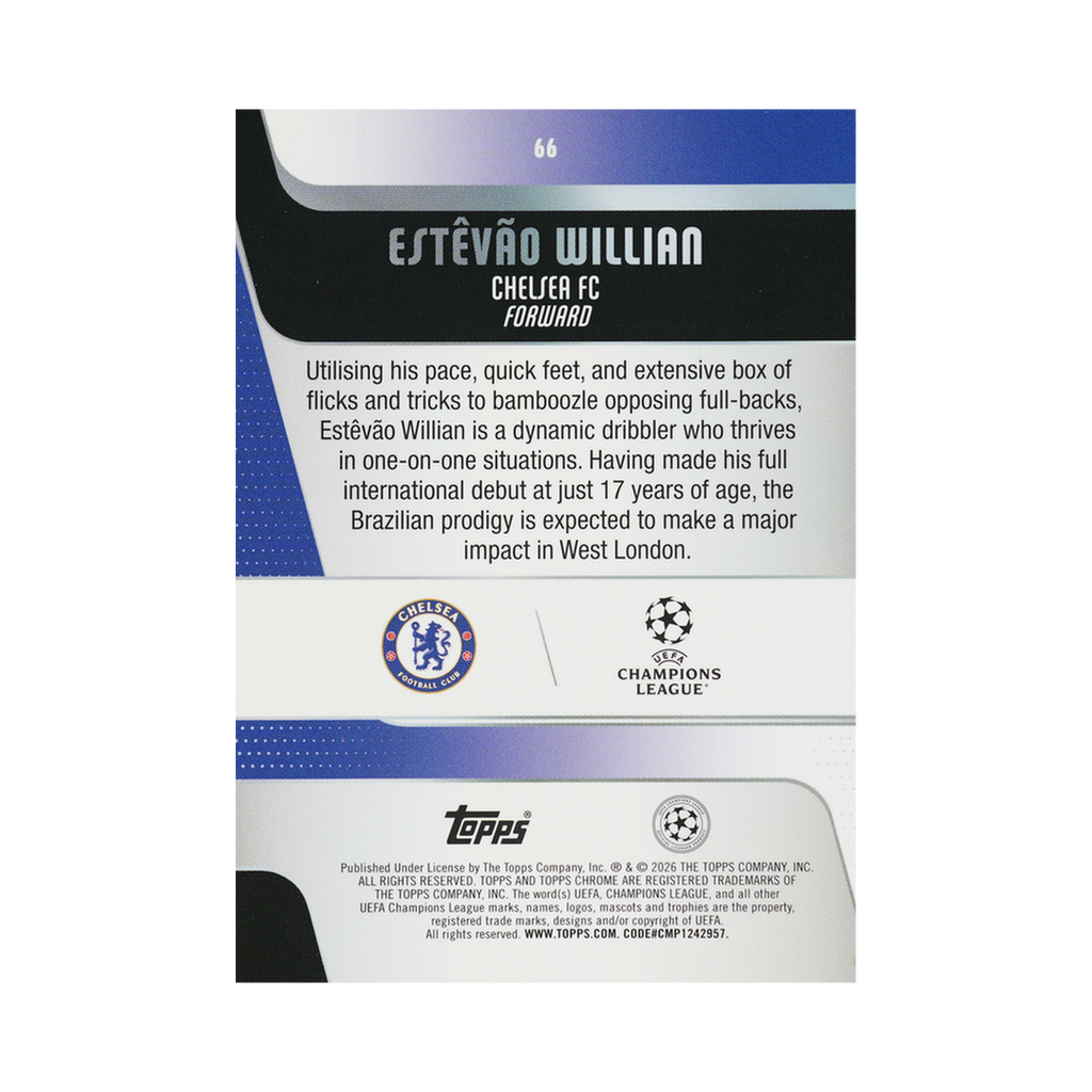 Estêvão Willian collectible card, additional view