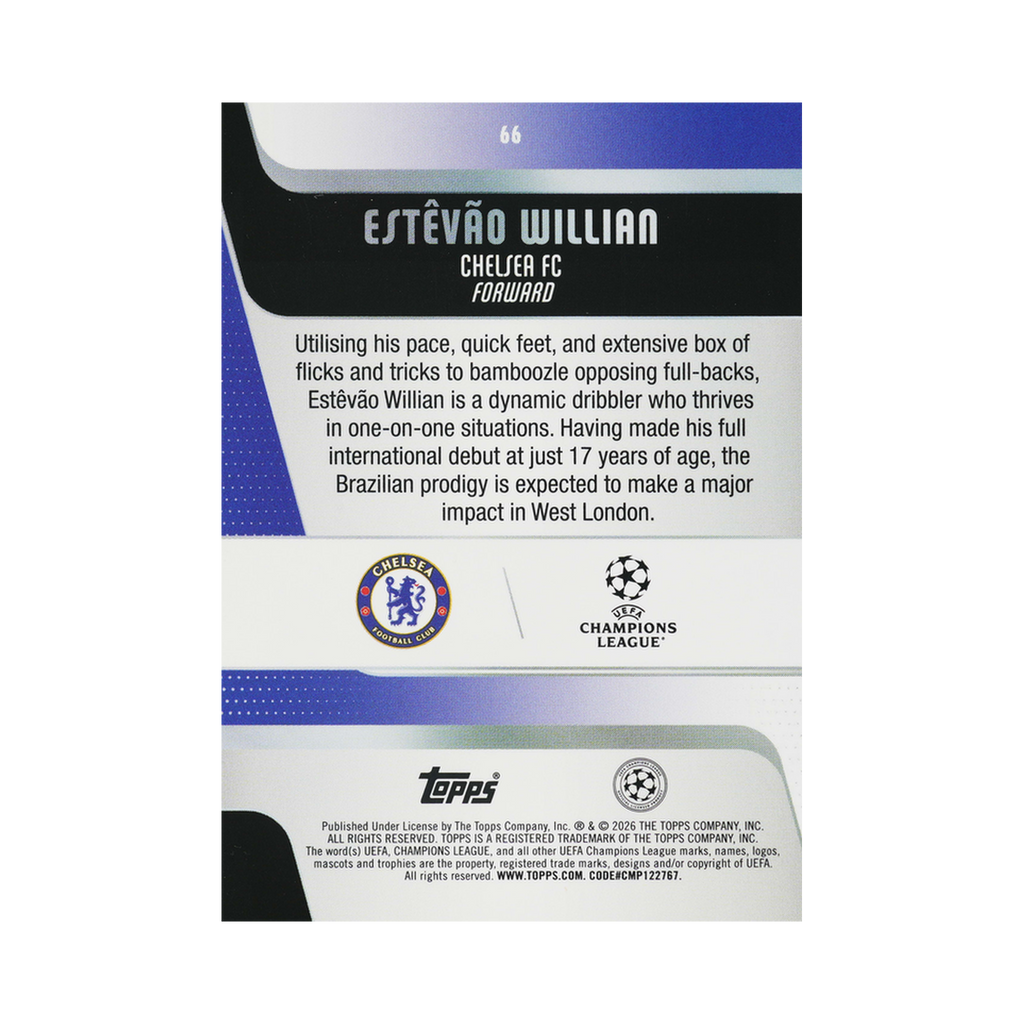 Estêvão Willian collectible card, additional view