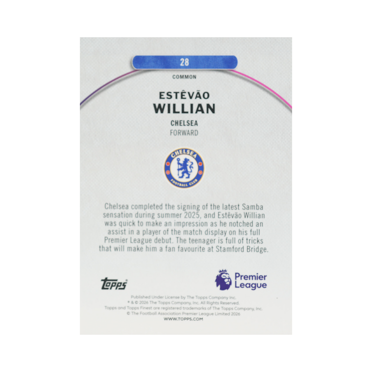 Estêvão Willian collectible card