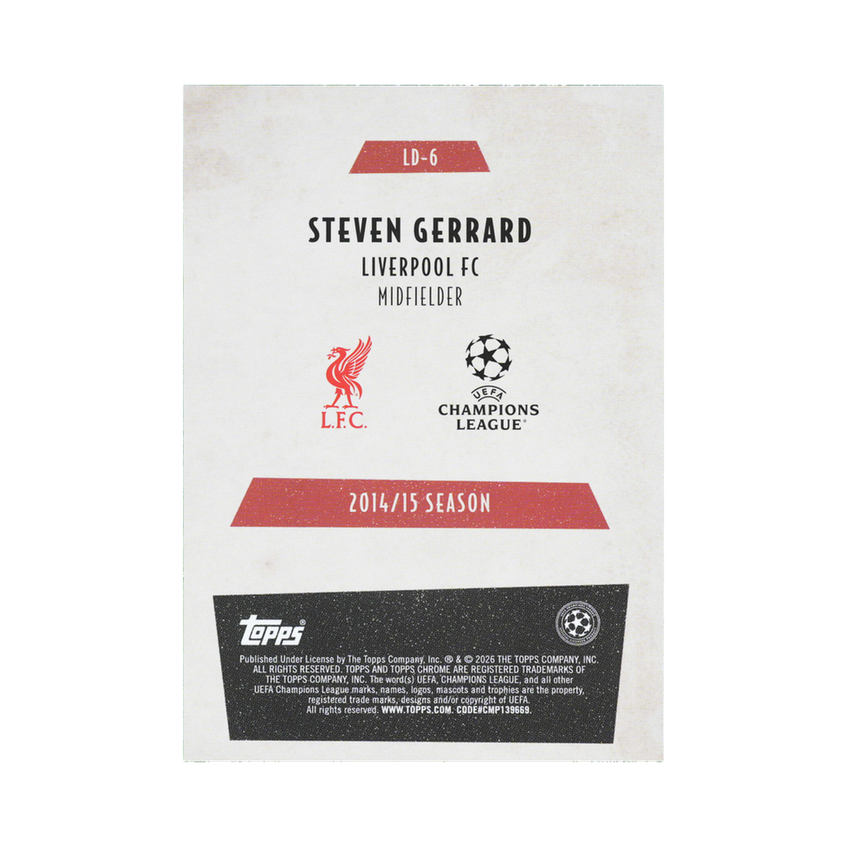 Steven Gerrard 2025/26 LD-6 — back