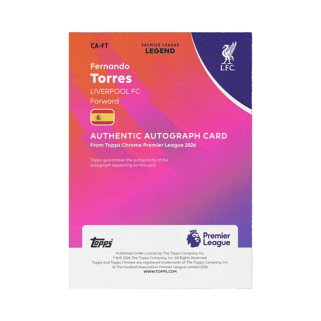 Fernando Torres 2026 CA-FT 09/75 — back