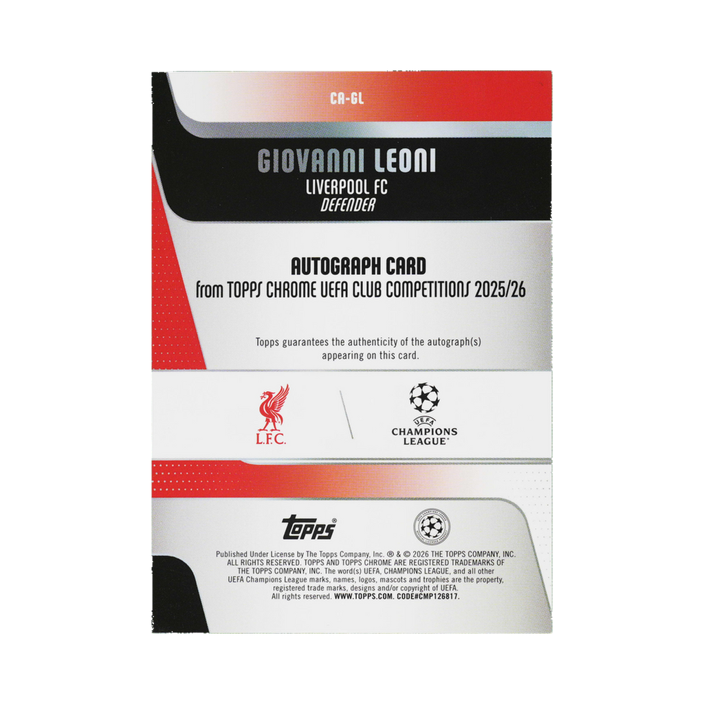 Giovanni Leoni 2025/26 CA-GL — back