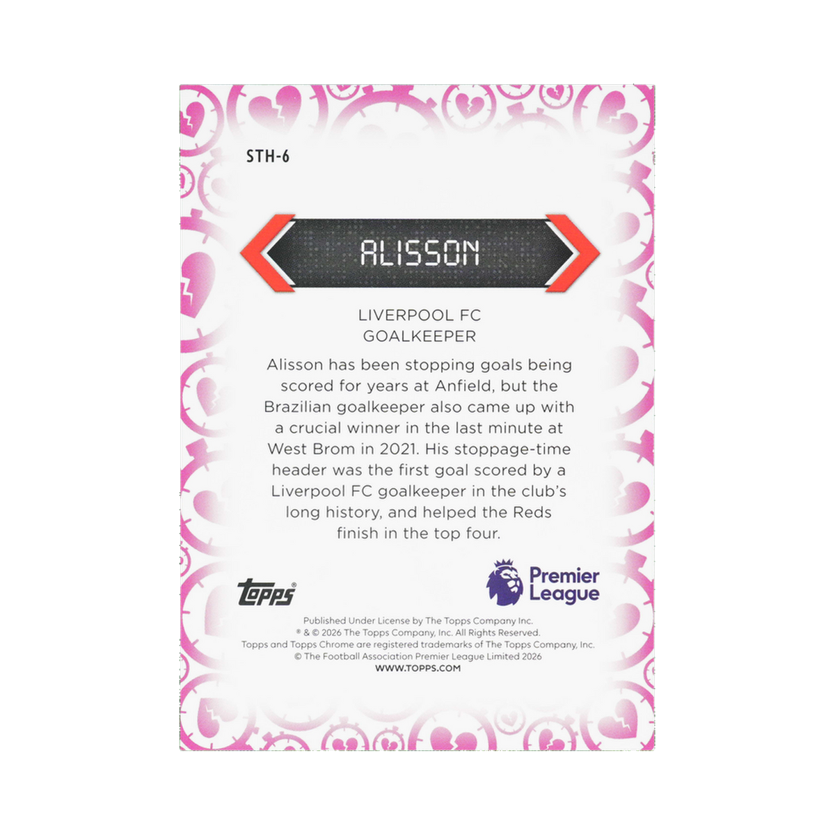 Alisson 2026 STH-6 — back