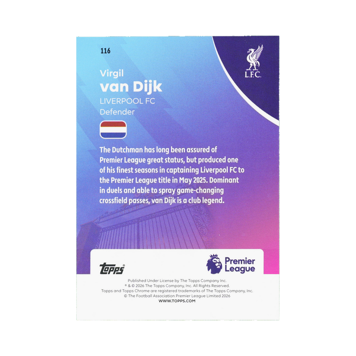 Virgil van Dijk 2026 116 — back