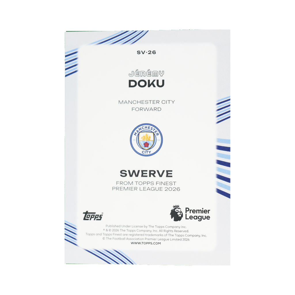 Jérémy Doku 2026 Topps Finest Premier League #SV-26 Standard back view