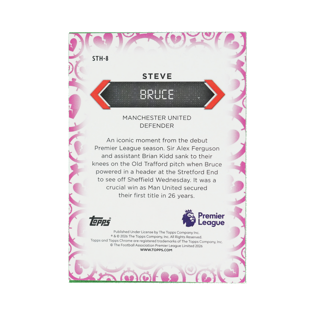Steve Bruce 2026 Topps Chrome Premier League #STH-8  back view