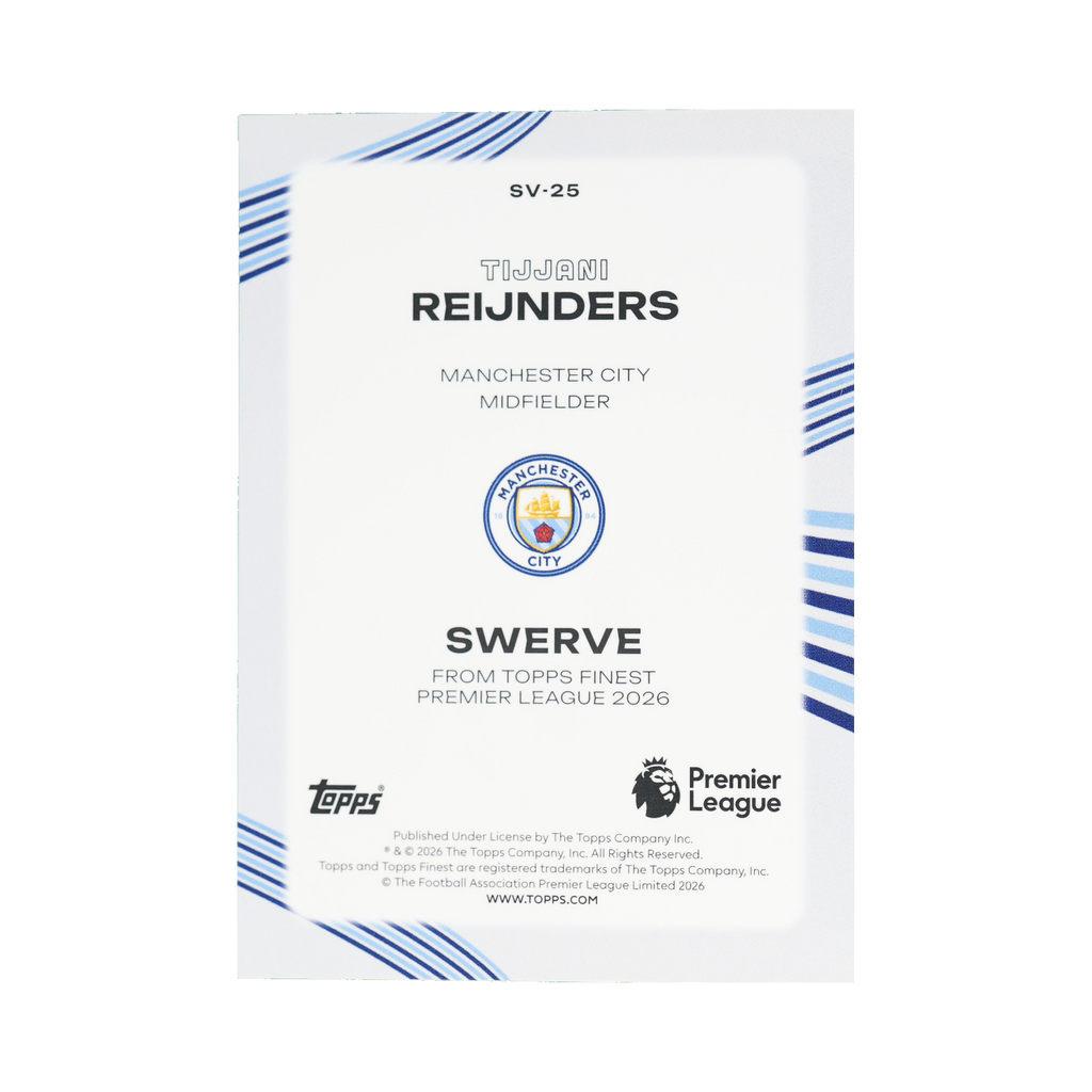 Tijjani Reijnders 2026 Topps Finest Premier League #SV-25 Standard back view