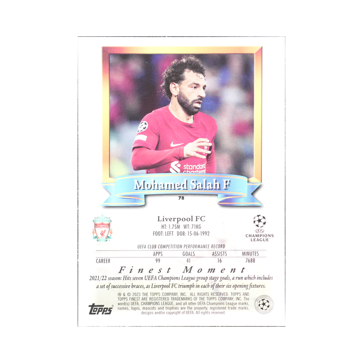 Mohamed Salah 2022/23 78 — back