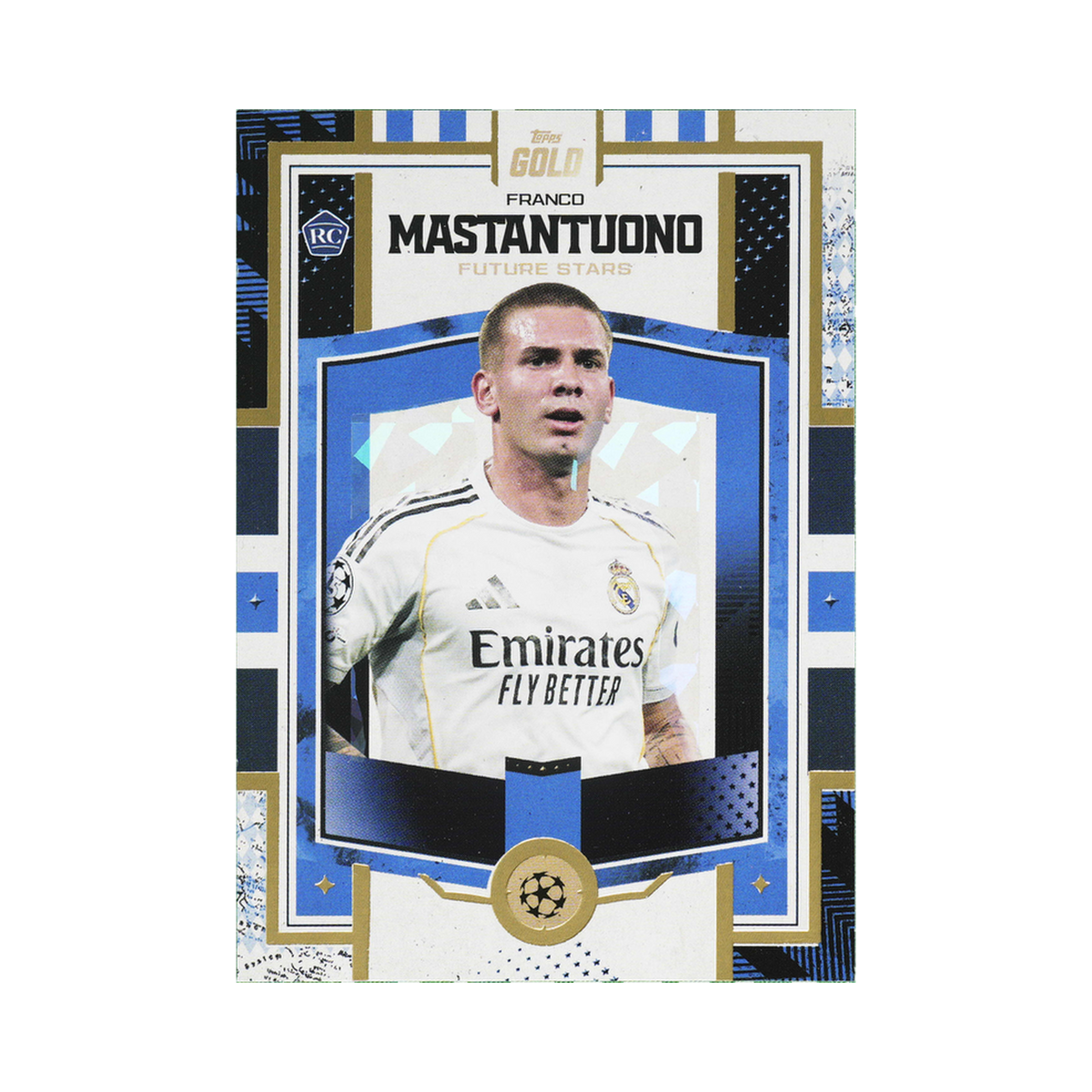 Franco Mastantuono 2025/26 Topps Gold UEFA Club Competitions Standard front view