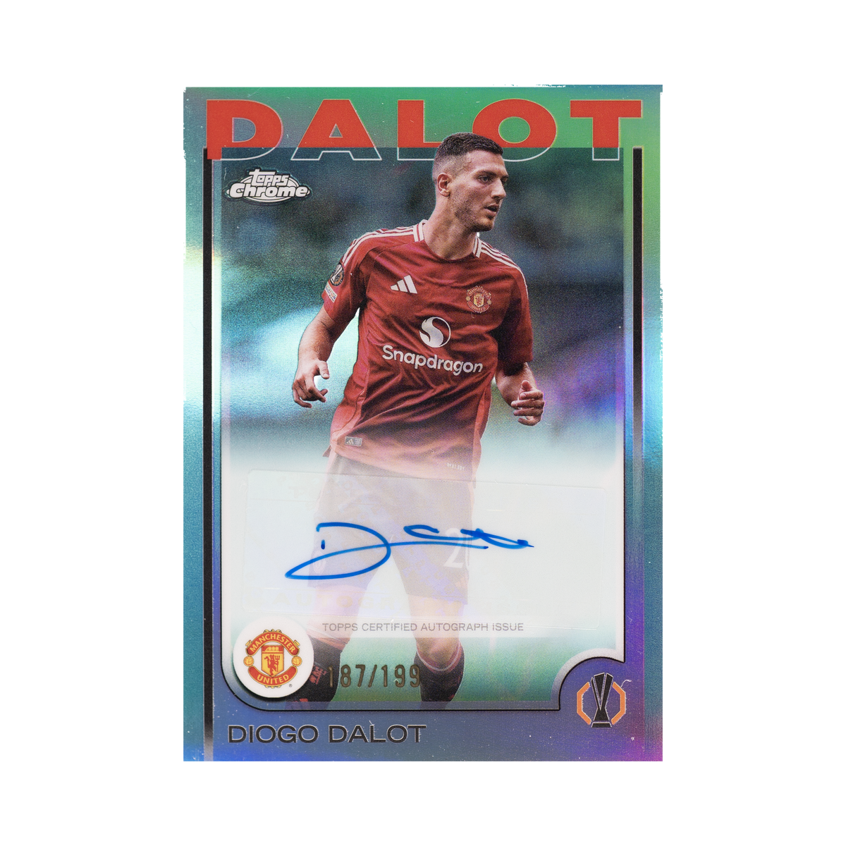 Diogo Dalot 2024/25 Topps Chrome UEFA Club Competitions #CA-DT 187/199 front view