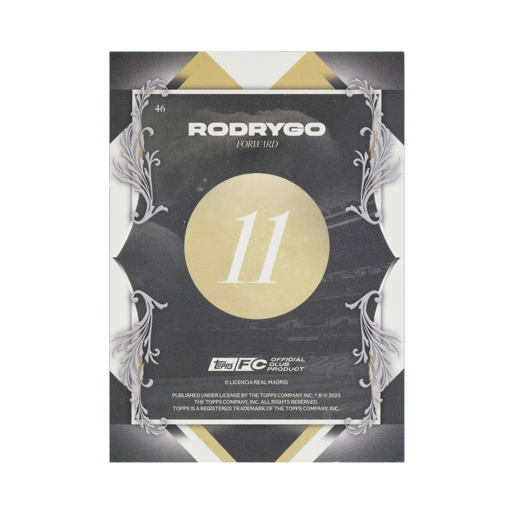 Rodrygo 2025/26 Topps Los Blancos Real Madrid #46 Standard back view