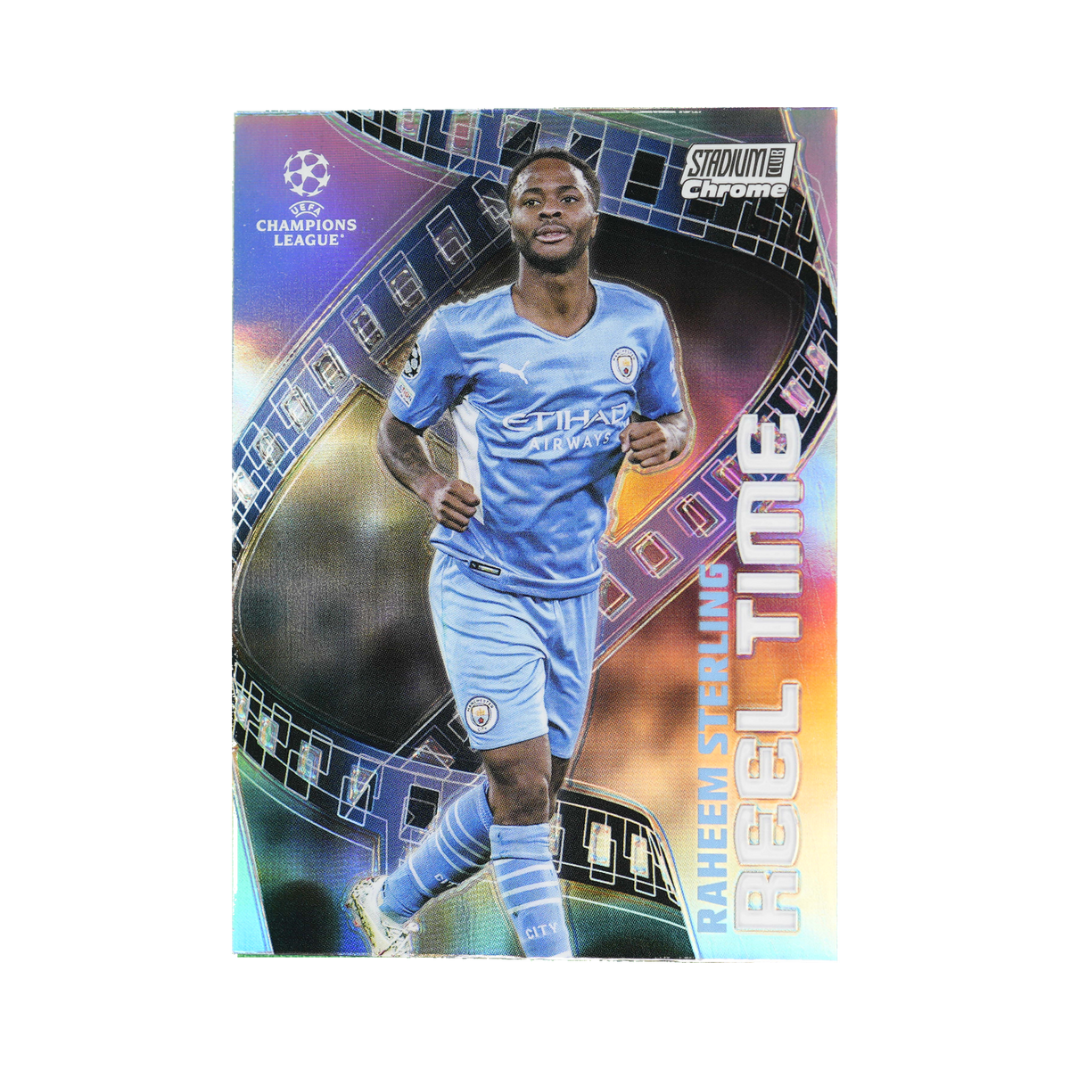 Raheem Sterling 2021/22 Topps Stadium Club Chrome UEFA Champions League #RT-RS Standard front view
