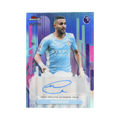 Riyad Mahrez 2026 Topps Finest Premier League #FA-RM Sky Blue Refractor 057/150 front view