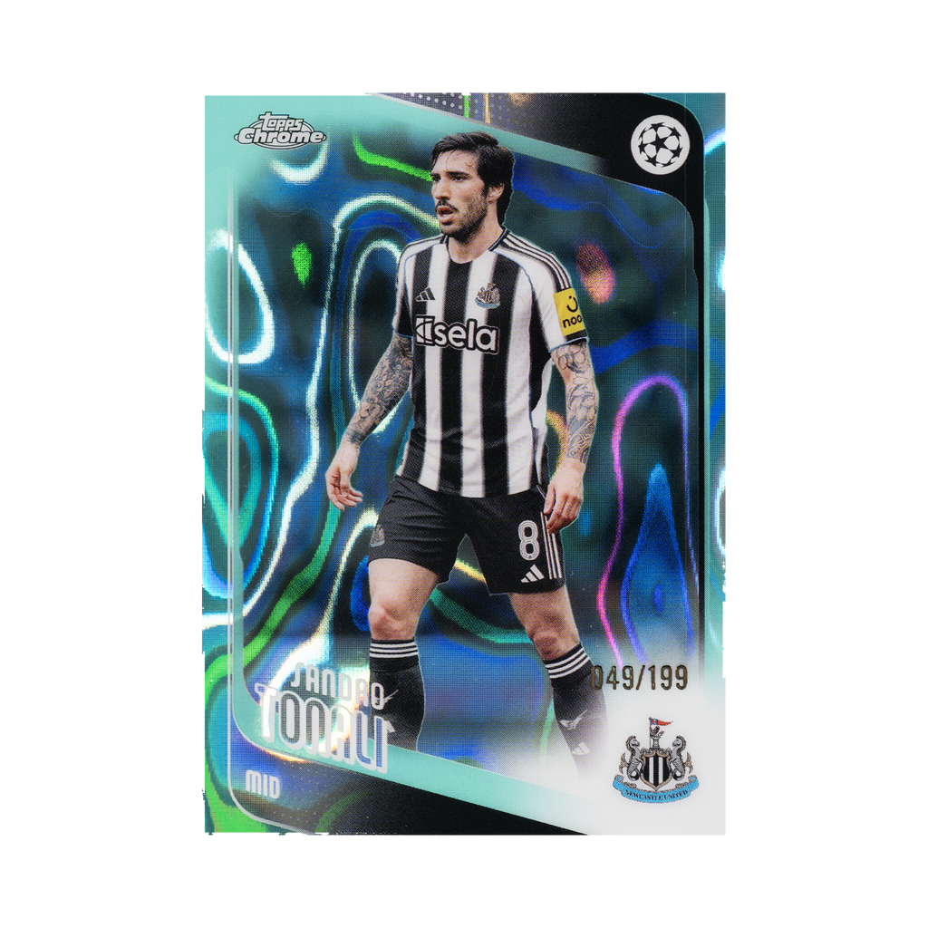 Sandro Tonali 2025/26 Topps Chrome UEFA Club Competitions #109 049/199 front view