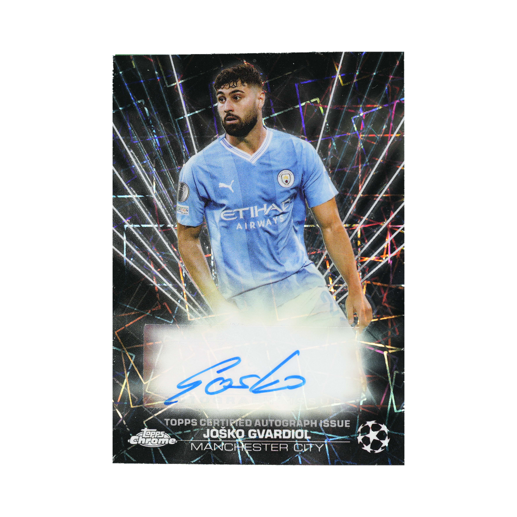 Joško Gvardiol 2023/24 Topps Chrome UEFA Club Competitions #BLA-JG Standard front view