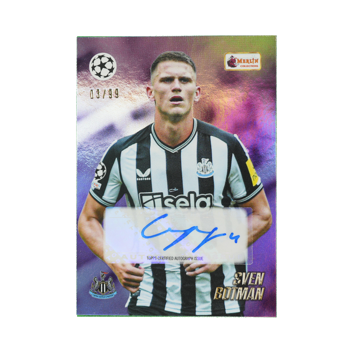 Sven Botman 2023/24 Topps Merlin Heritage UEFA Club Competitions #040 03/99 front view