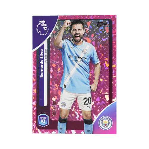 Bernardo Silva 2025/26 Topps Premier League #191 Pink Sparkle 003/399 front view
