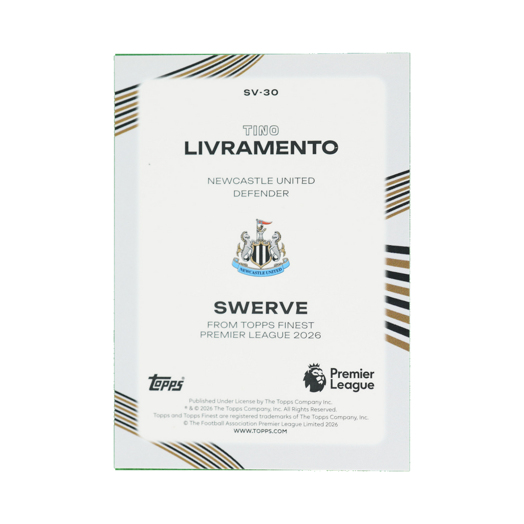 Tino Livramento 2026 Topps Finest Premier League #SV-30  back view