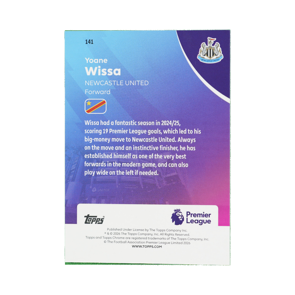 Yoane Wissa 2026 Topps Chrome Premier League #141  back view