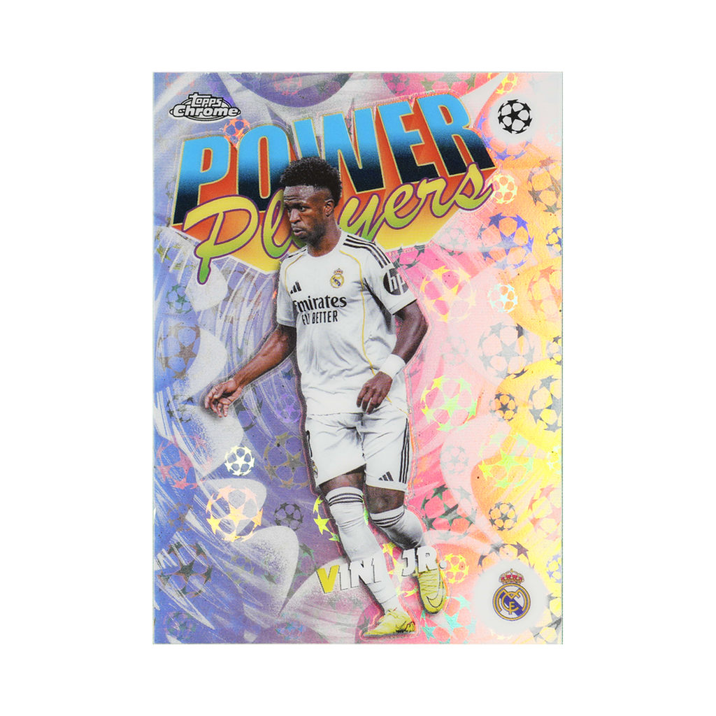 Vini Jr. 2025/26 Topps Chrome UEFA Club Competitions #PP-14 Starball LogoFractor front view