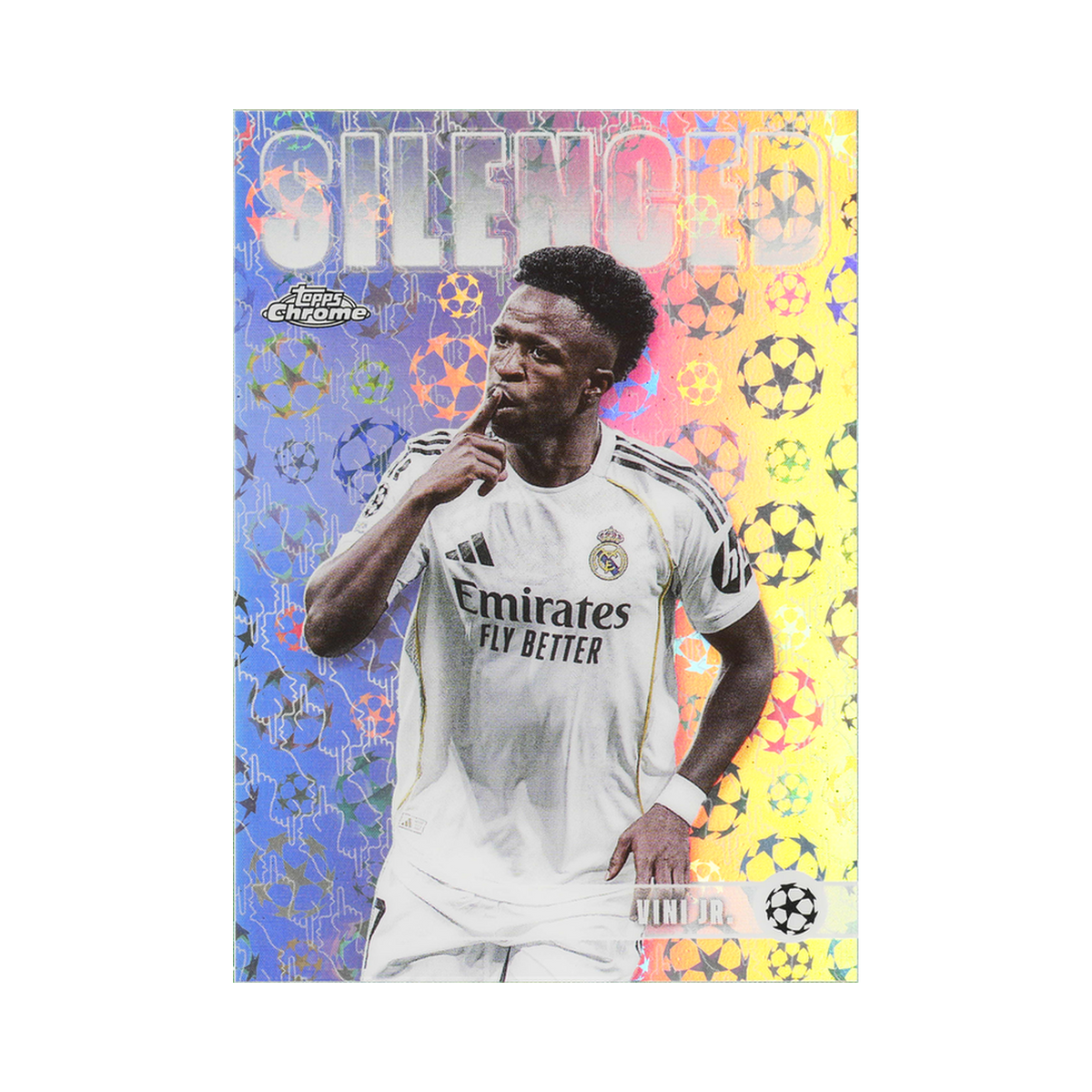 Vini Jr. 2025/26 Topps Chrome UEFA Club Competitions #SHH-8 Starball LogoFractor front view