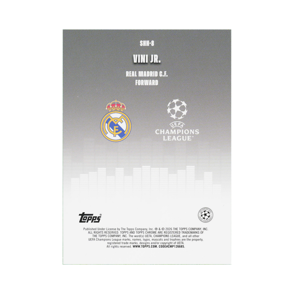 Vini Jr. 2025/26 Topps Chrome UEFA Club Competitions #SHH-8 Starball LogoFractor back view