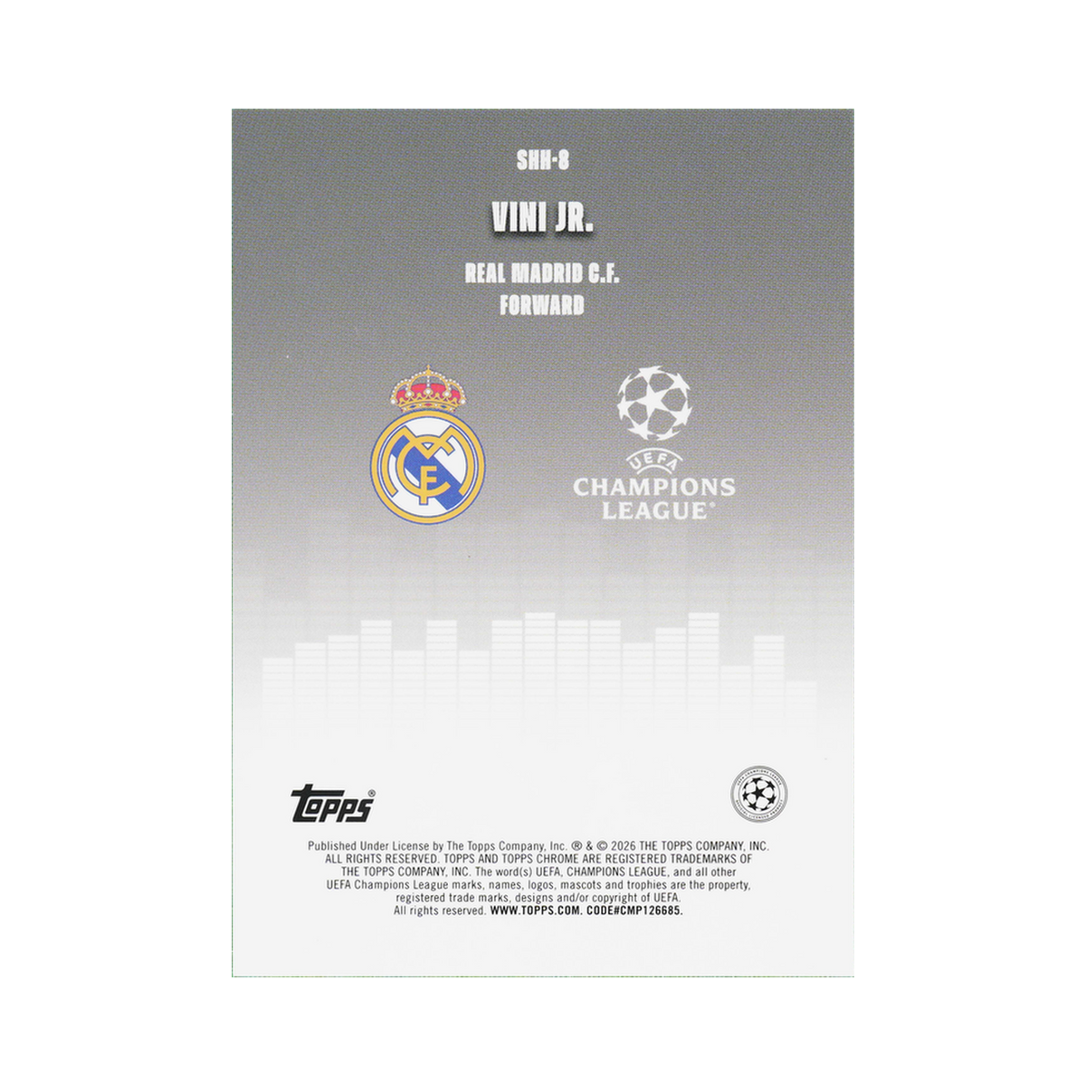 Vini Jr. 2025/26 Topps Chrome UEFA Club Competitions #SHH-8 Starball LogoFractor back view