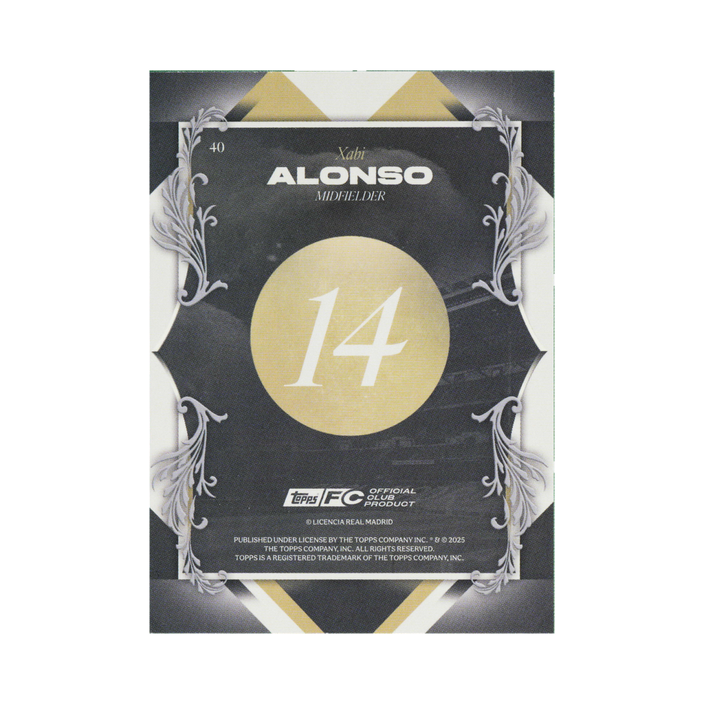 Xabi Alonso 2025/26 Topps Los Blancos Real Madrid #40 Standard back view