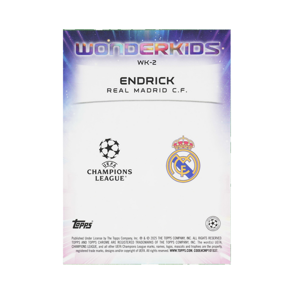 Endrick 2024/25 Topps Chrome UEFA Club Competitions #WK-2 Standard back view