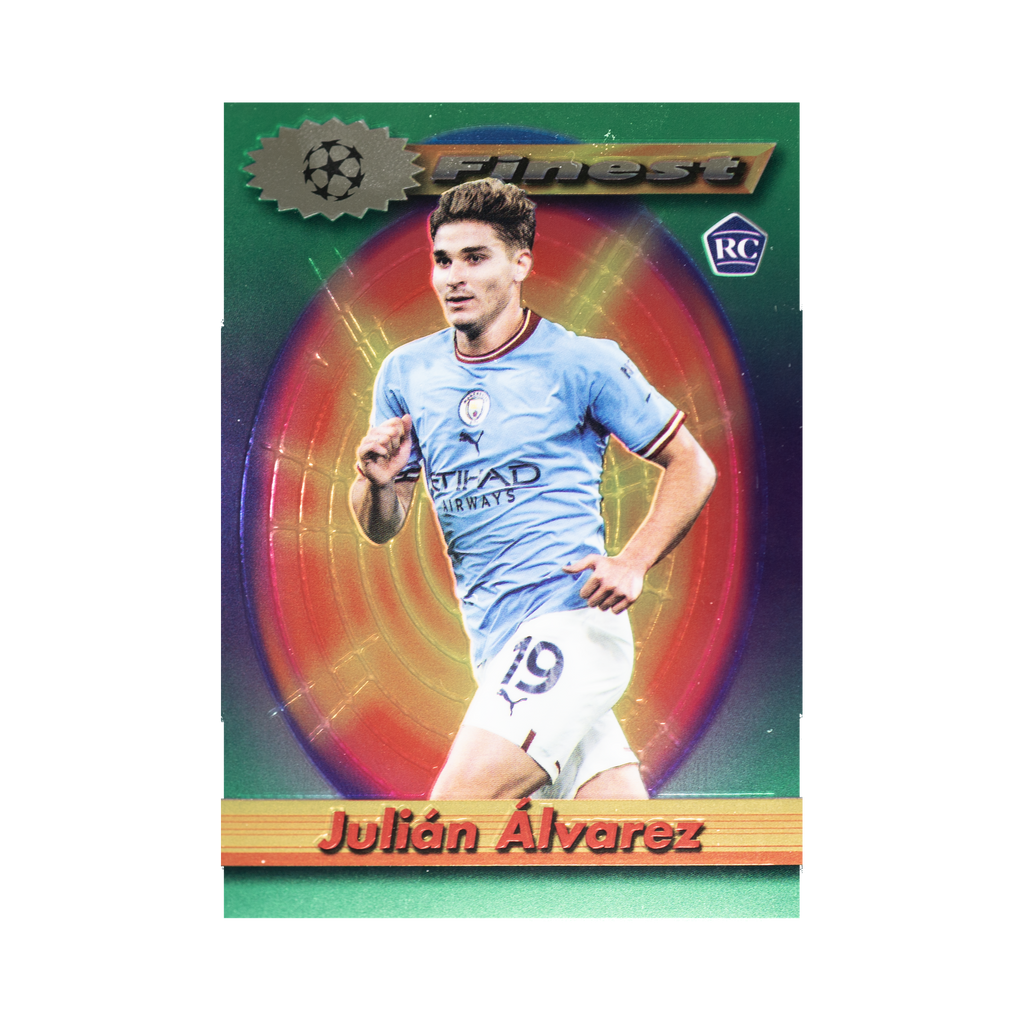 Julián Álvarez 2022/23 Topps Finest Flashbacks UEFA Club Competitions #19 Standard front view