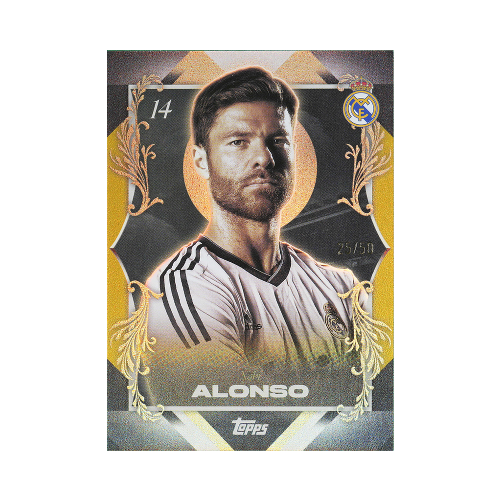 Xabi Alonso 2025/26 Topps Los Blancos Real Madrid #40 Gold 25/50 front view