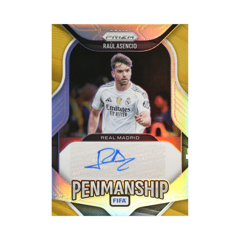 Raúl Asencio 2025/26 Panini Prizm FIFA #P-RA Silver Prizm 12/49 front view