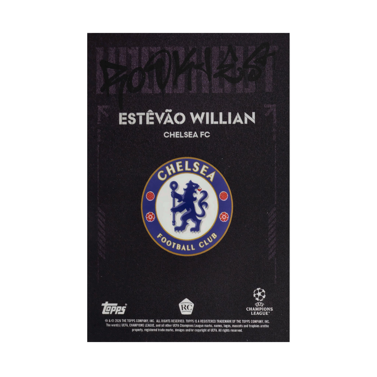 Estêvão Willian collectible card — back