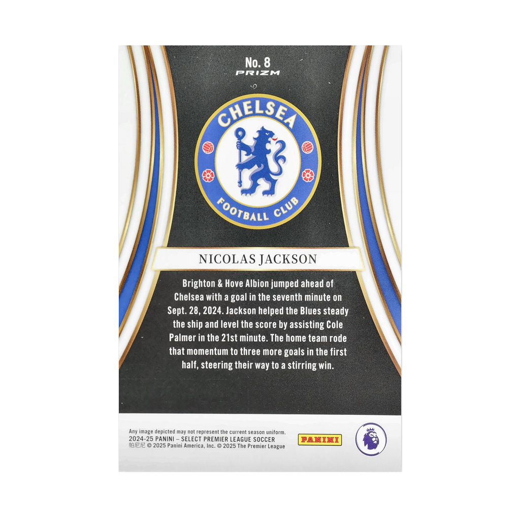 Nicolas Jackson collectible card — back