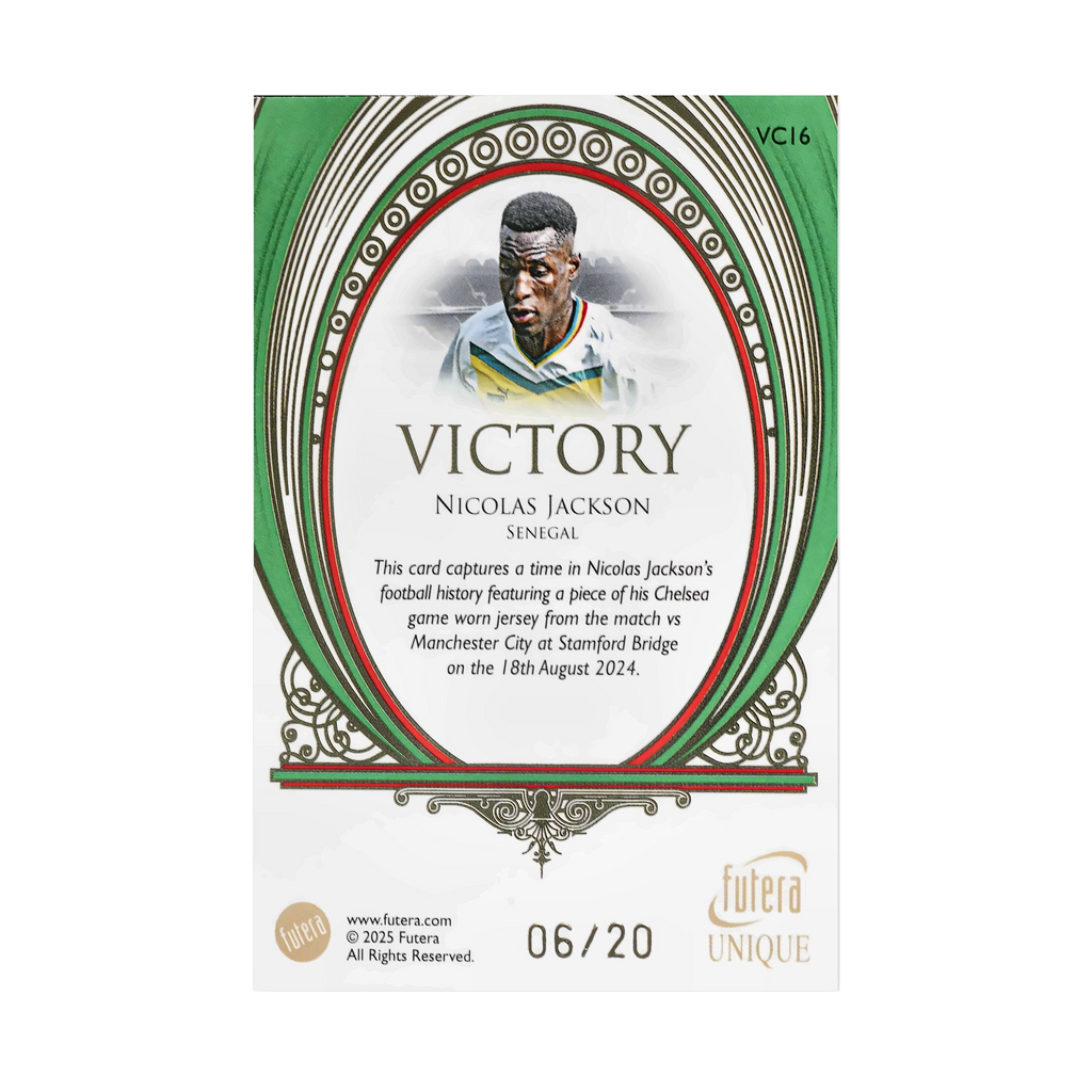 Nicolas Jackson collectible card — back