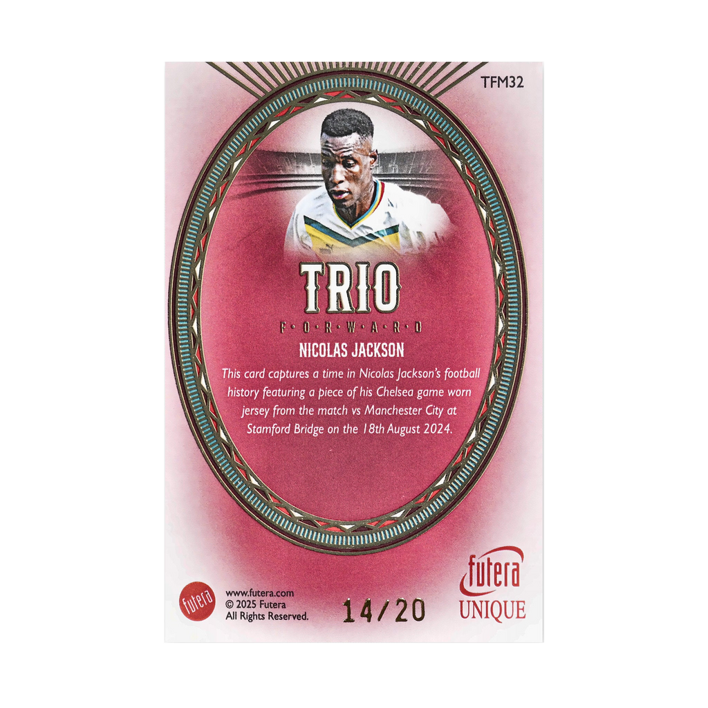 Nicolas Jackson collectible card — back
