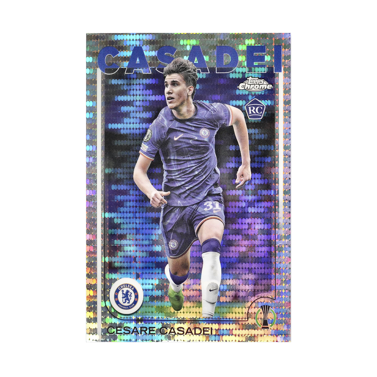 Cesare Casadei collectible card — front