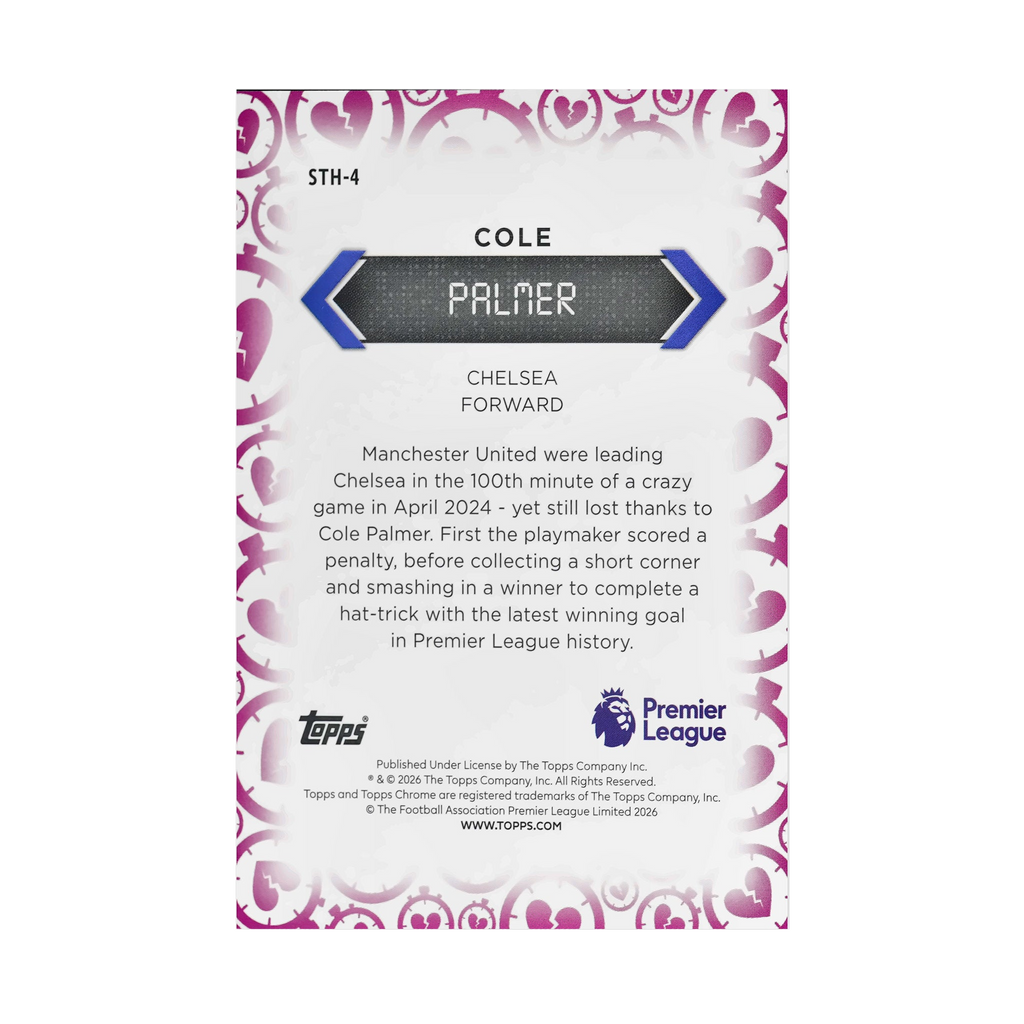 Cole Palmer collectible card — back