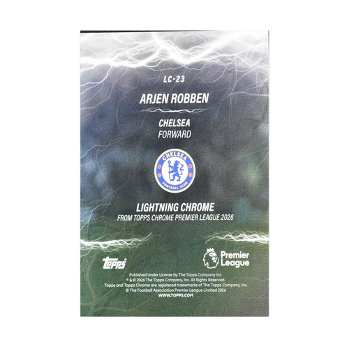 Arjen Robben collectible card — back