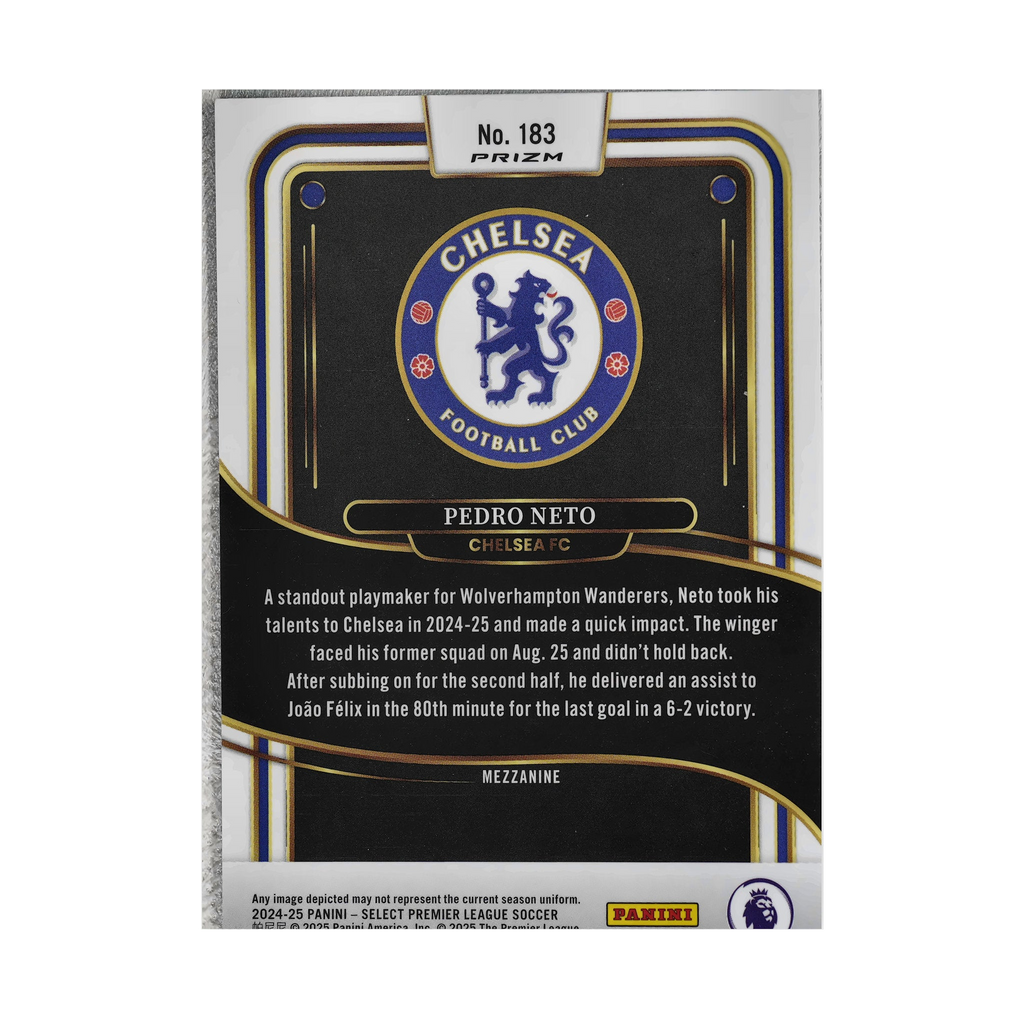 Pedro Neto collectible card — back