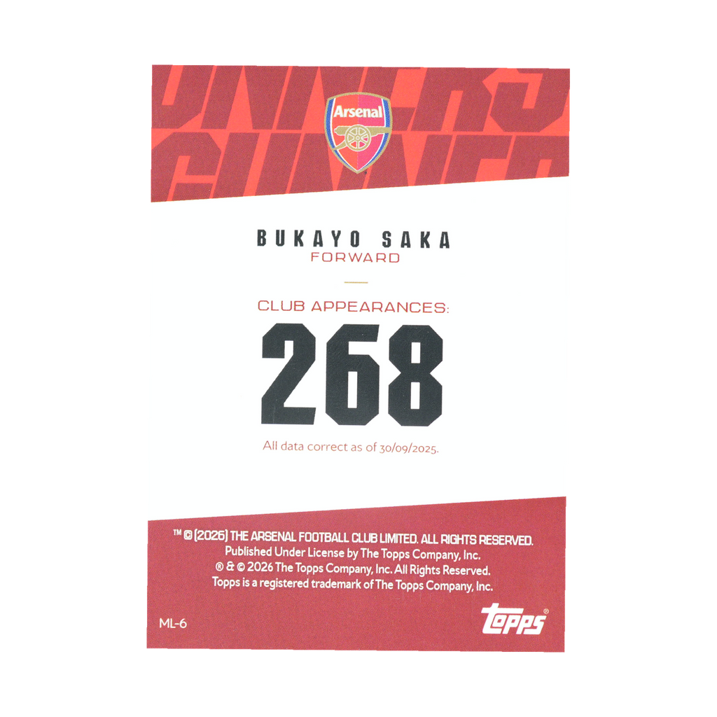 Bukayo Saka ML-6 — back