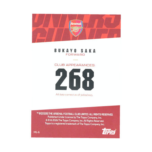 Bukayo Saka ML-6 — back