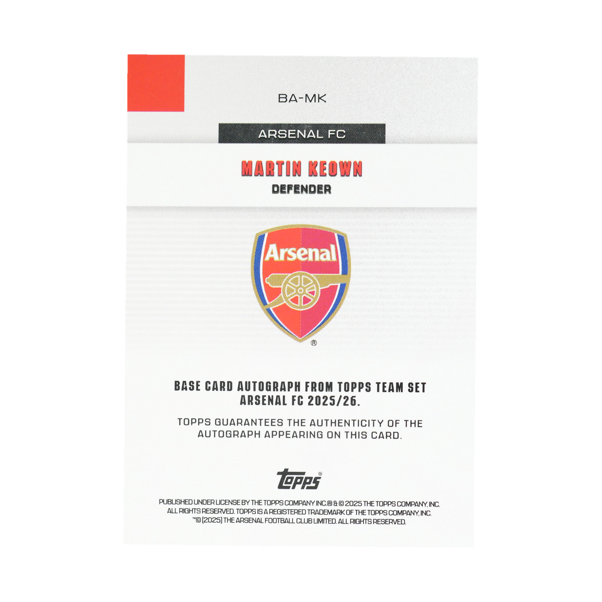 Martin Keown BA-MK — back
