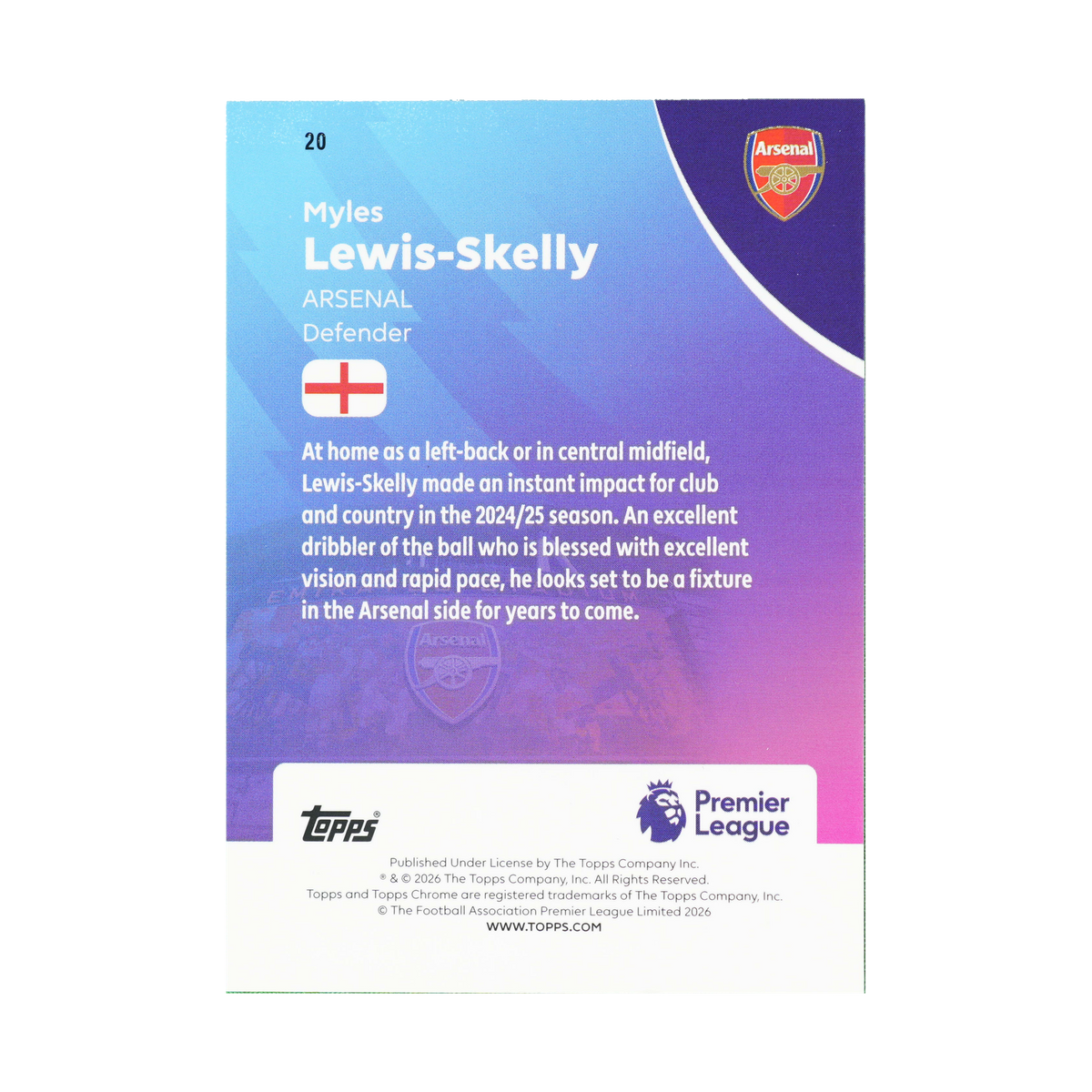 Myles Lewis-Skelly 20 — back