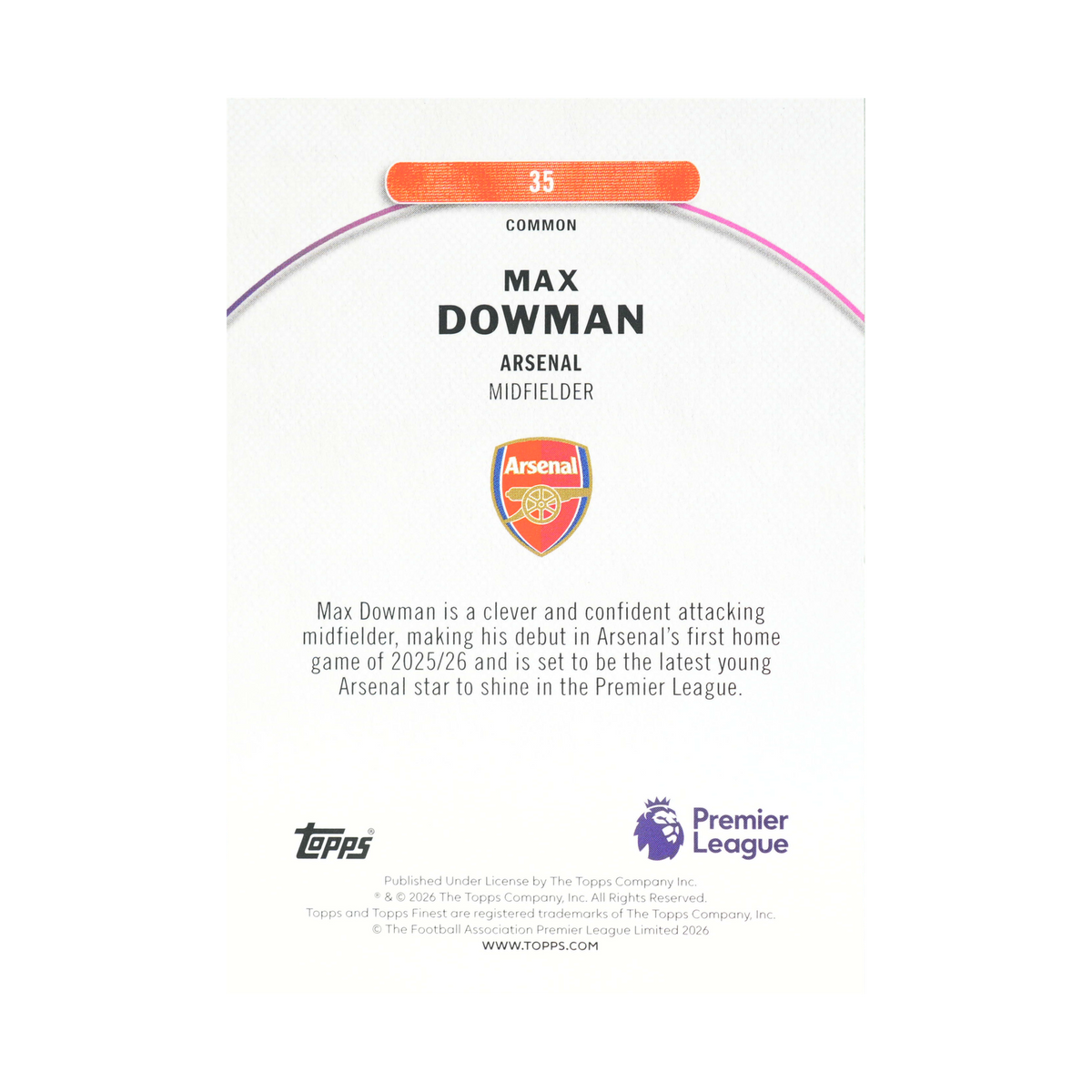 Max Dowman 35 — back