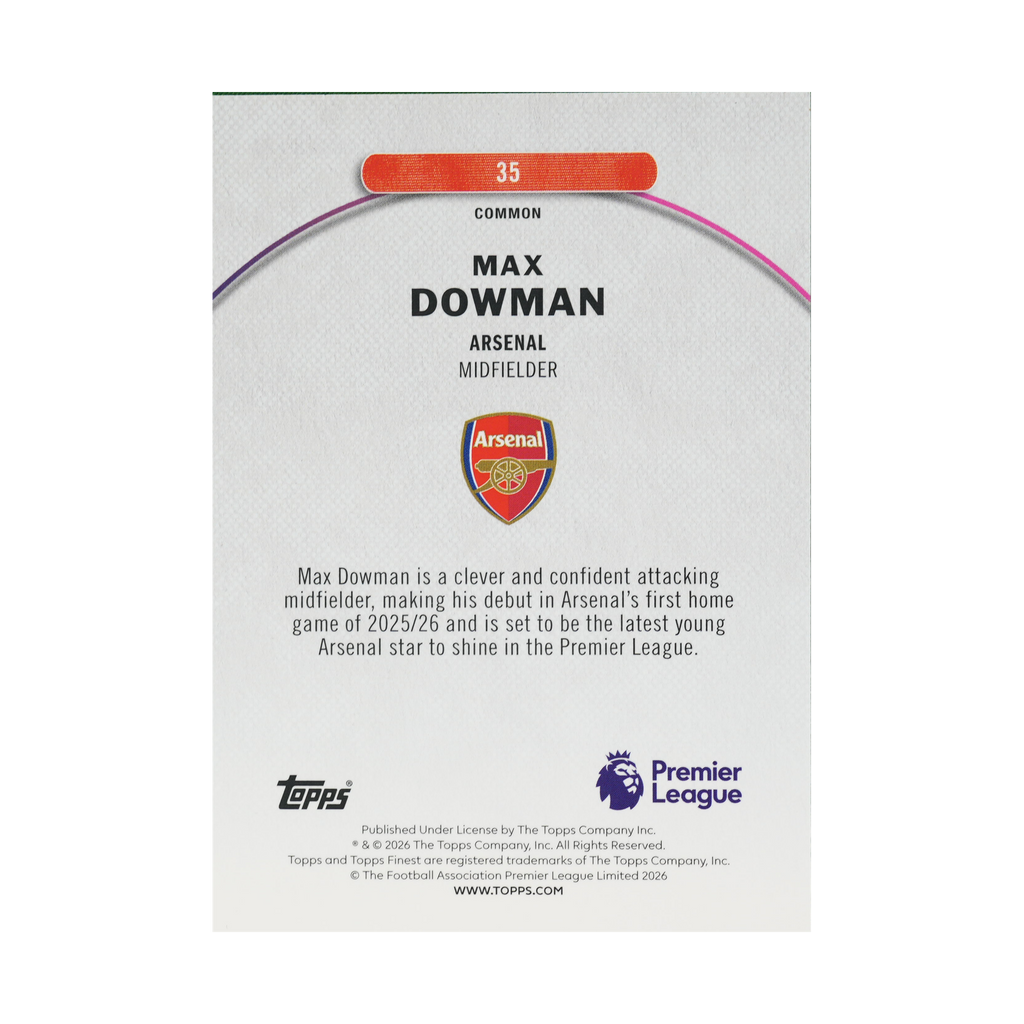 Max Dowman 35 — back