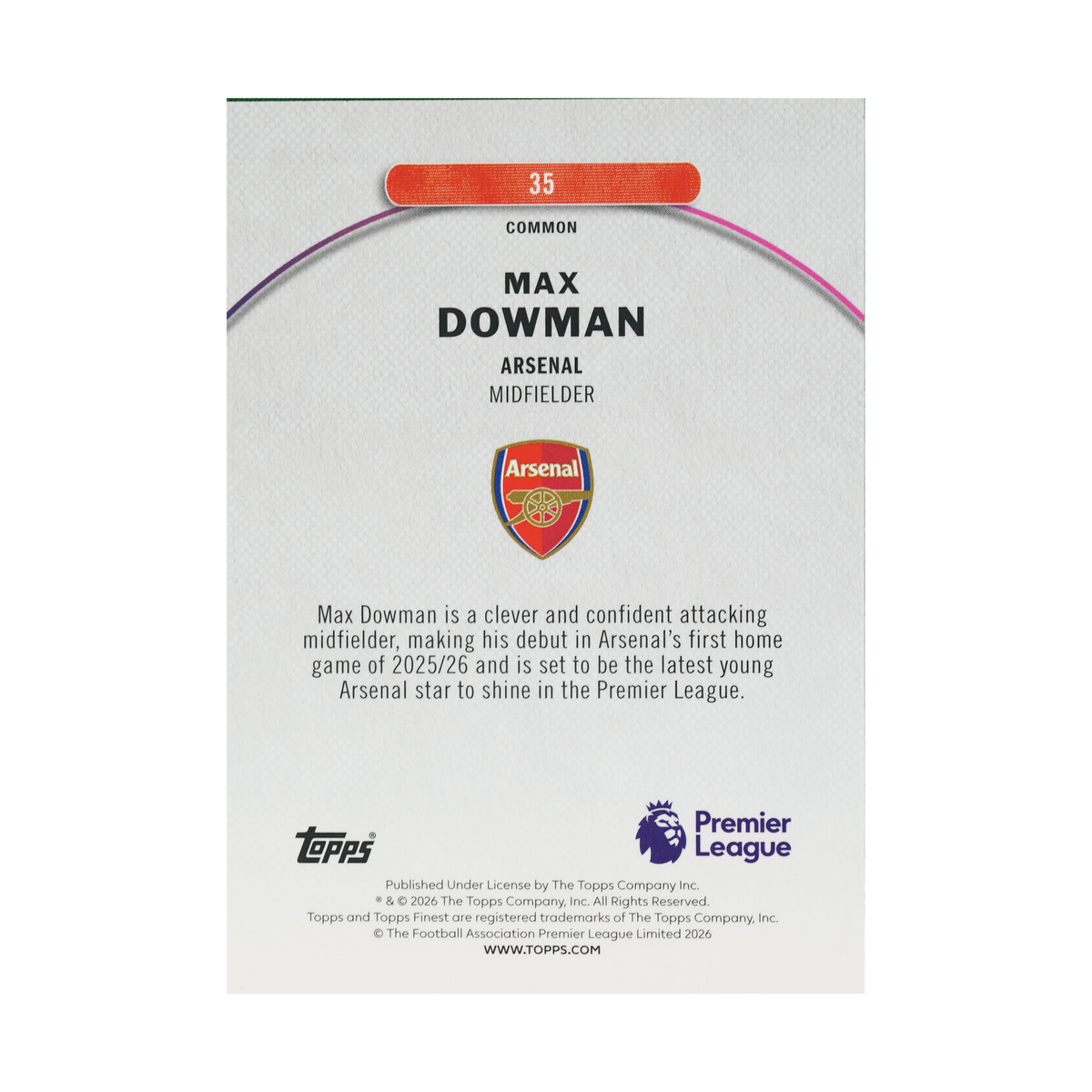 Max Dowman 35 — back