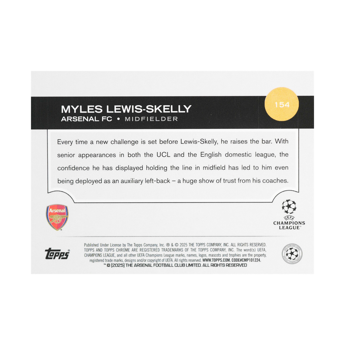 Myles Lewis-Skelly 154 — back