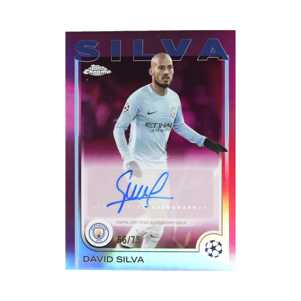 David Silva 2024/25 Topps Chrome CA-DS autograph 66/75, front