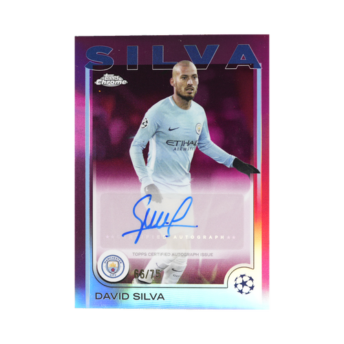 David Silva 2024/25 Topps Chrome CA-DS autograph 66/75, front